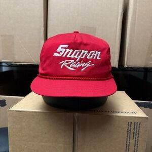 Vintage Snap On Racing Red Snapback Trucker Hat Adjustable Men's One Size